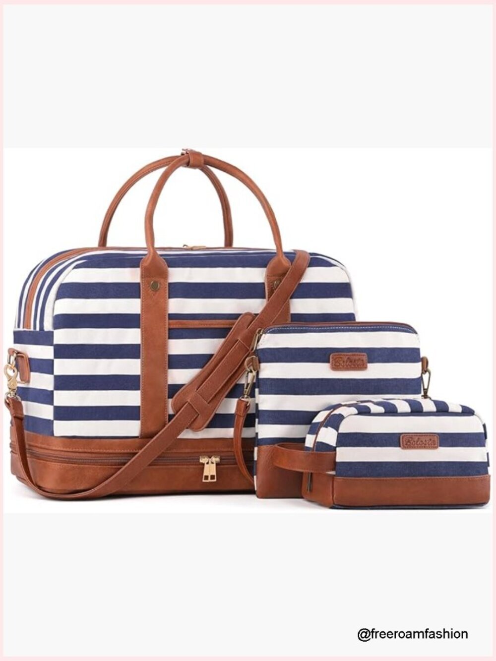 Large Canvas Weekender Bag Travel Tote with Shoe Compartment